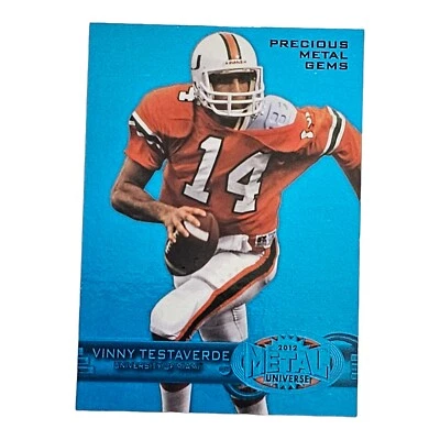 2012 Fleer Retro | Precious Metal Gems Blue PMG | M-32 | Vinny Testaverde | /50 - Image 1 of 3