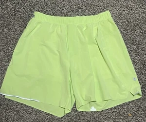 Lululemon Men’s Shorts Athletic Lined Lime Green Elastic Waist Drawstring Large - Picture 1 of 3