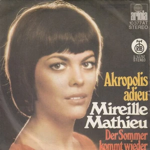 MIREILLE MATHIEU AKROPOLIS ADIEU UNIQUE LABEL 1974 RECORD YUGOSLAVIA 7" PS - Picture 1 of 4