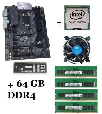 Kit Asus Scheda Madre Strix z270f lga 1151 processore Intel i7 6700 64gb ddr4 - Immagine 1 di 4