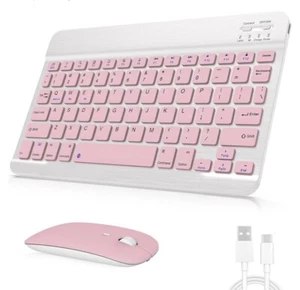 Wireless Rechargeable Bluetooth Keyboard & Mouse Combo for iPad Android Tablet - Picture 1 of 7