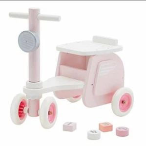 Labebe Kids Pink Wooden Balance Bike. Motorcycle shaped Balance Bike . - Picture 1 of 3
