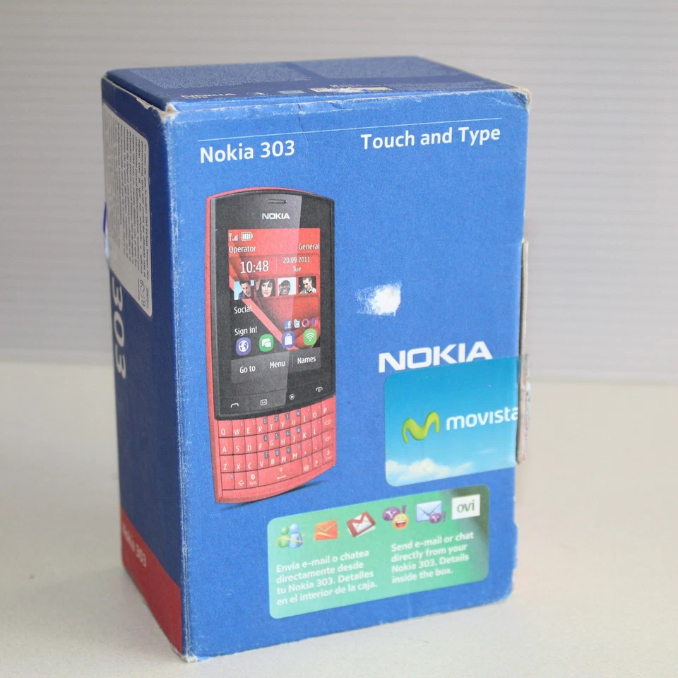 Редкий винтажный смартфон Nokia ASHA 303 Movistar 3G Латинская Америка в коробке - Изображение 1 из 4
