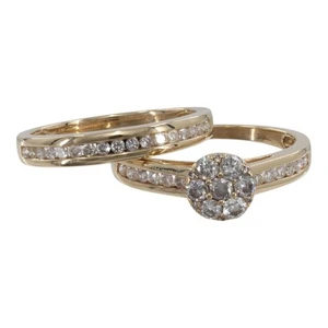 Lady's Diamond Wedding Set 34 Diamonds .55 Carat T.W. 14K Yellow Gol (PZ1004005) - Picture 1 of 11