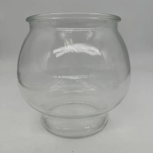 Vintage Clear Glass Round Fish Bowl Terrarium 3.66 Pounds 8” Tall 6” Opening - Imagen 1 de 6