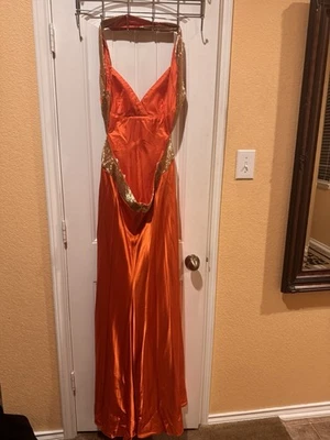 HERMOSO VESTIDO DE GRADUACIÓN Dave & Johnny, naranja quemado, talla 13/14 Foto 1 de 4