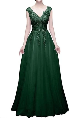 Abendkleider Brautmutterkleider Promkleider Mit Spitze Prinzess A-Linie Lang - Bild 1 von 4