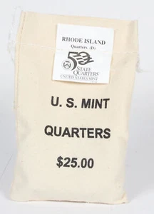 100 x 2001-D Rhode Island State Quarters in Unopened $25 U.S. Mint Bag - Picture 1 of 1