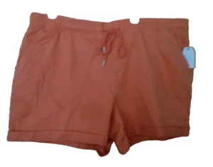 Time and Tru XXXL orangefarbene Damen-Strickshorts 4" Innennahttaschen neu - Bild 1 von 1