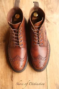 Loake 1880 Bedale Brown Leather Derby Brogue Boots Shoes Mens UK 7 US 8 EU 41 - Picture 1 of 11