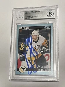 Ron Francis Signed Score American Card IP Slabbed Beckett BAS COA Penguins a - Picture 1 of 2