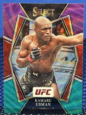 2022 Panini Select UFC KAMARU USMAN Tri-Color Prizm Premier Level - Image 1 of 2