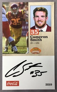 Tarjeta Senior Bowl 2019 firmada por Cameron Smith automática ~ USC Trojans Minnesota Vikings - Imagen 1 de 2