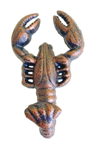 Cast Iron Maine Lobster Wall Hook Rustic Copper Color 5" High Nautical Sea Ocean - Picture 1 of 3