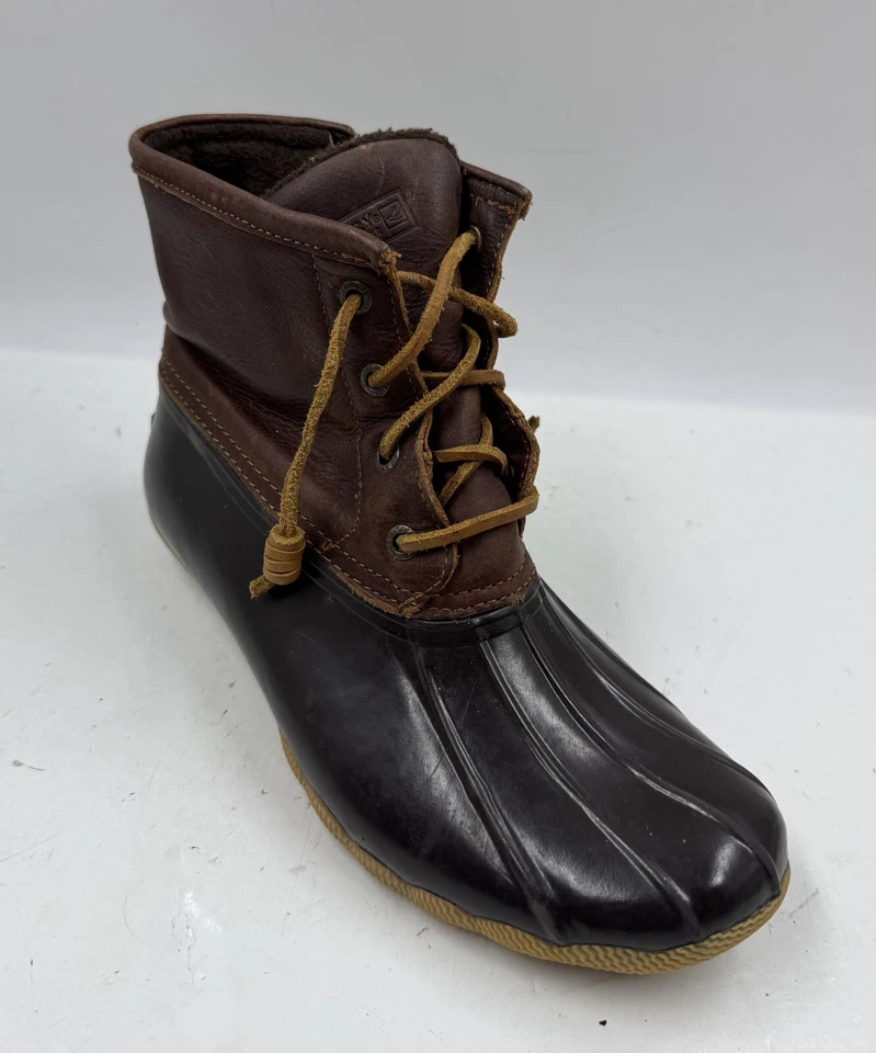 Botas para mujer Sperry de agua salada talla 8 marrón negro con cordones botas de pato STS91176 Foto 1 de 4