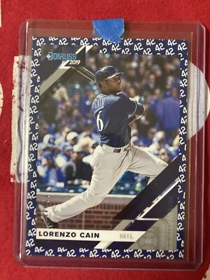 2019 Panini Donruss 42 Tribute #13/42 Lorenzo Cain #184 mint Brewers - Image 1 of 2