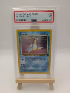 Pokémon TCG Lapras Fossil 10/62 Holo Unlimited Rare PSA Graded 7 Retro Pokemon - Picture 1 of 4
