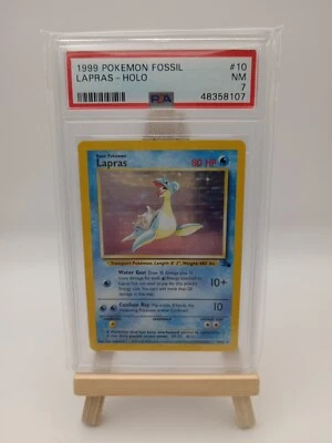Juego de Cartas Coleccionables Pokémon Lapras Fossil 10/62 Holo Ilimitado Raro PSA Calificado 7 Pokémon Retro  Foto 1 de 4
