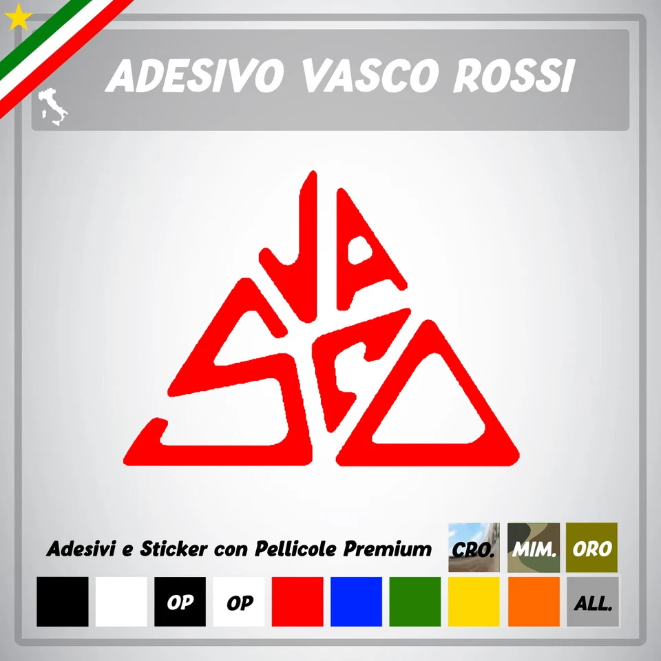 Adesivo Sticker Vasco Rossi Logo Blasco Simbolo Kom Blasco Auto moto bici casco