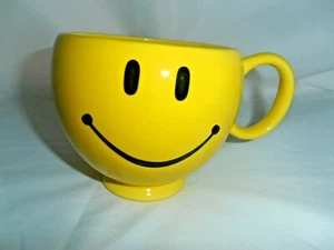 Große Teleflora Smiley Kaffeebecher gelb 20 Unzen übergroße Tasse Schüssel Happy Face  - Bild 1 von 7