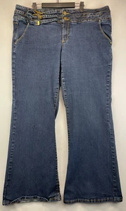 Elite Jeans - Womens Size 19/20 - Blue - 3 Gold Buckles - Flare (3231) - Picture 1 of 21