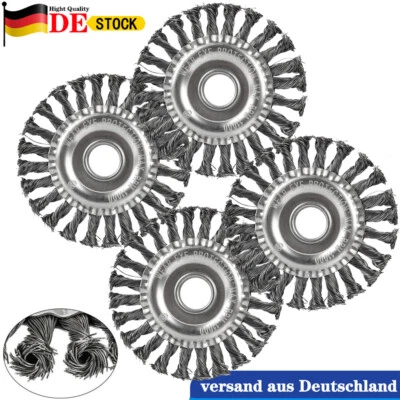 2/4X Drahtbürste für Flex Winkelschleifer Scheibenbürste Gezopft Ø125mm x 22mm - Bild 1 von 4