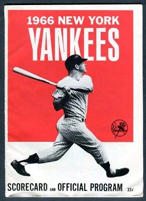 1966 New York Yankees Official Program Scorecard Unused Mickey Mantle Unscored - Image 1 of 2