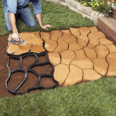 D.I.Y Pflasterform Gehweg Betonpflaster Gießform Garten Schablone 3 Muster  - Bild 1 von 4