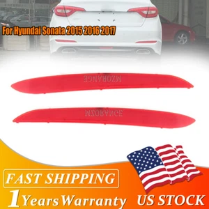 Red Left+Right Rear Light Bumper Reflector For Hyundai Sonata 2015 2016-2017 USA - Picture 1 of 6