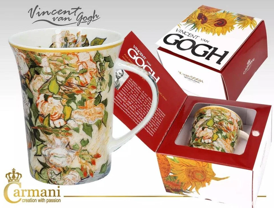 Carmani CR-830-8114 10 oz Mug (300 ml.) "Roses" Van Gogh