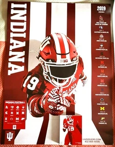 VERY SHARP INDIANA UNIVERSITY HOOSIERS 2019 FOOTBALL POSTER SCHEDULE - MINT! - Picture 1 of 1