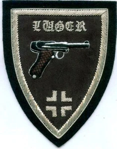 German Luger 9 mm Parabelllum Pistole Pistole P08 Krieg Schlacht Offizier Uniform Patch Krieg - Bild 1 von 1