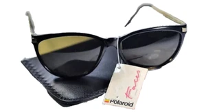 "Polaroid" 8759C Vintage Black Gold Frame Cat Eye FACES Men's Sunglasses - Picture 1 of 9