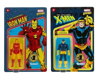 "Figuras de acción Hasbro Pulse de Iron Man + Cíclope retro de Marvel Legends 3,75""" Foto 1 de 4