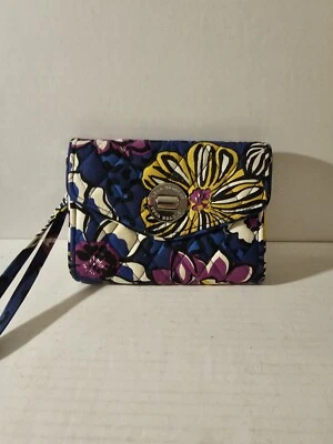 Vera Bradley RFID Frontal Cremallera Muñequera Cartera Bolso Multicolor Azulejos Algodón Foto 1 de 4