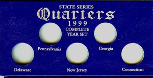 STATE SERIES QUARTERS 1999 COMPLETE YEAR SET CASE ONLY - Picture 1 of 2