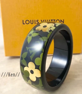LOUIS VUITTON Bracelet Bangle AUTH Passion farandole flower Black Green M65638 - Picture 1 of 6
