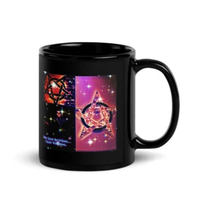 Black Glossy Mug male witch pentagram magick witchy magic wicca witchcraft spell - Picture 1 of 7