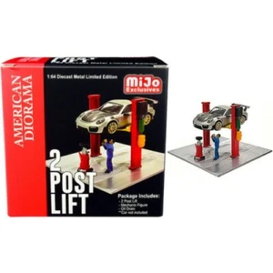 American Diorama Red Lift + Mechanic Figure 1:64 2-Postlift + Figure - Picture 1 of 2