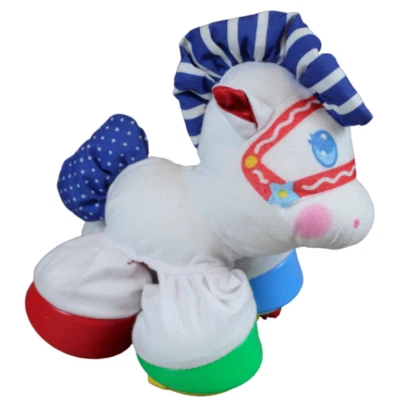 Juguete sensorial vintage Fisher Price Playtime pony caballo peluche pies sonajero bebé 1994 Foto 1 de 4