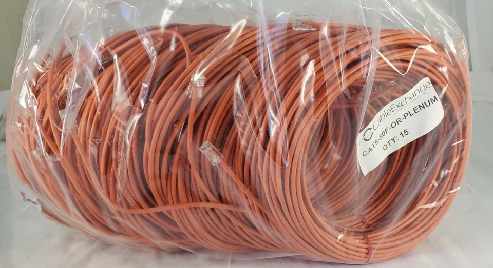 Cat5e Gigasystem Cable Exchange Network Wire Internet Patch Ethernet 50ft QTY 15 - Image 1 of 4
