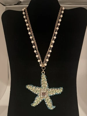 Perfecto para tu verano Chicos pavé estrás estrella de mar collar y cuentas de perlas Foto 1 de 4