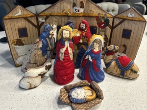 Vintage 80er Jahre 9-teilige Stoffkrippe - Bild 1 von 12