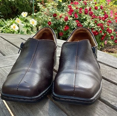 Josef Seibel Bridgit Pump shoes Brown Leather Block Heel Side Zip Size 41 EU - Image 1 of 4