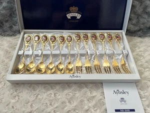 Aynsley Orchard Gold Besteckset, 12 Löffel und Gabeln - Bild 1 von 9