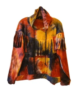 Rouge Collection Pullover Hoodie Tye Dye Fringe Womens Plus Size 4X Cowgirl Fest - Picture 1 of 11