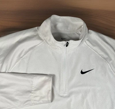 Nike Dri-Fit ADV Vapor 1/4 Zip Pullover Men M Golf Shirt White DR5281-100-EUC - Image 1 of 4