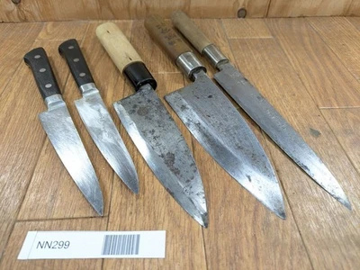 Giapponese Dello Chef Cucina Coltello Set 5 Pezzi Yanagiba Deba Meschino NN299 - Immagine 1 di 4