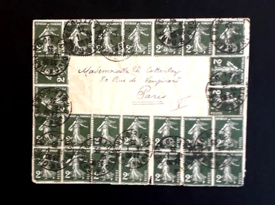 FRANCE LETTRE 1935 SEMEUSE N°278 MULTI. VIGNETTES CALMETTE AU DOS. DIJON à PARIS - Photo 1/2