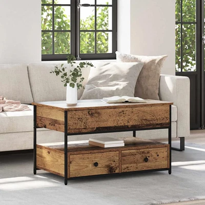 Mesa de Centro Mesita Auxiliar Mueble Salón Madera de Ingeniería Metal vidaXL - Imagen 1 de 4